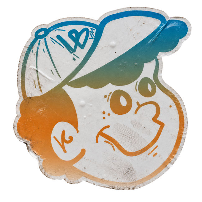 Weathered LBVM mascot sticker
